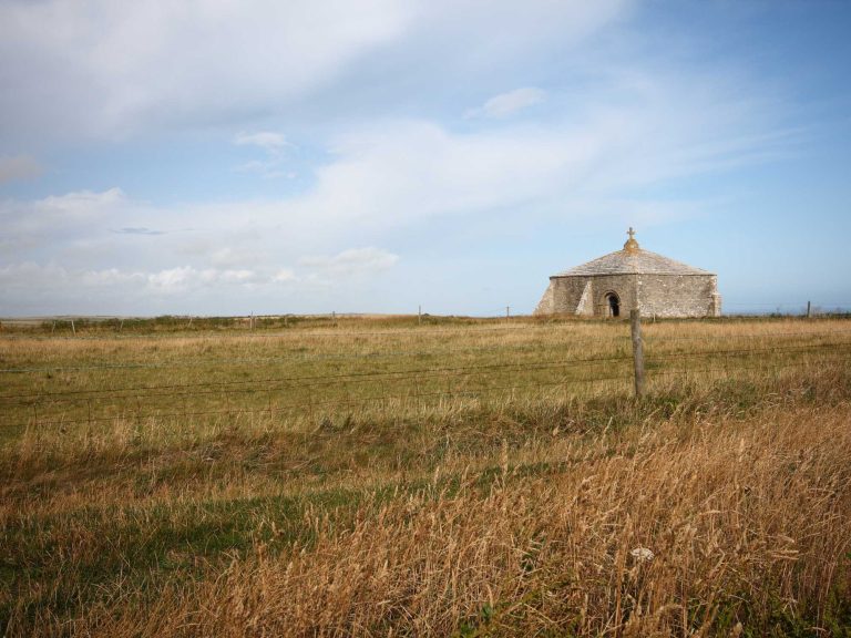 An old chapel on the hill above Worth Matravers