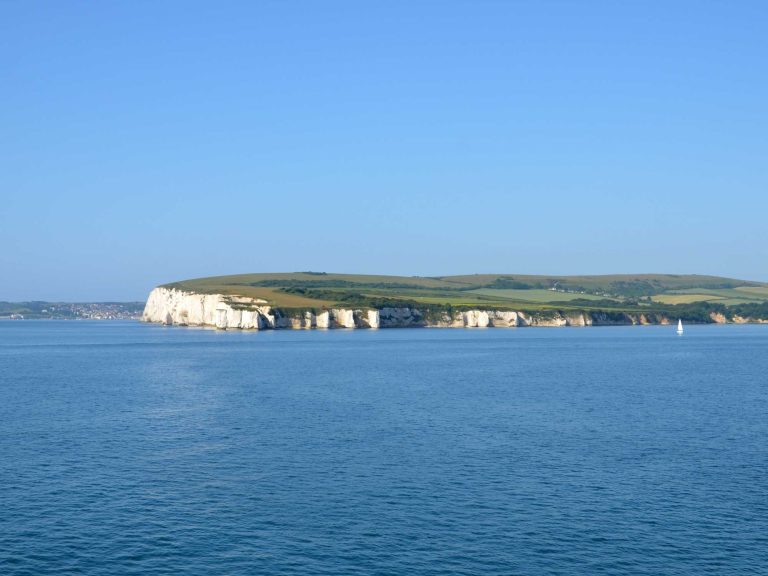 Landscape photo of the Isle of Purbeck taken from the sea