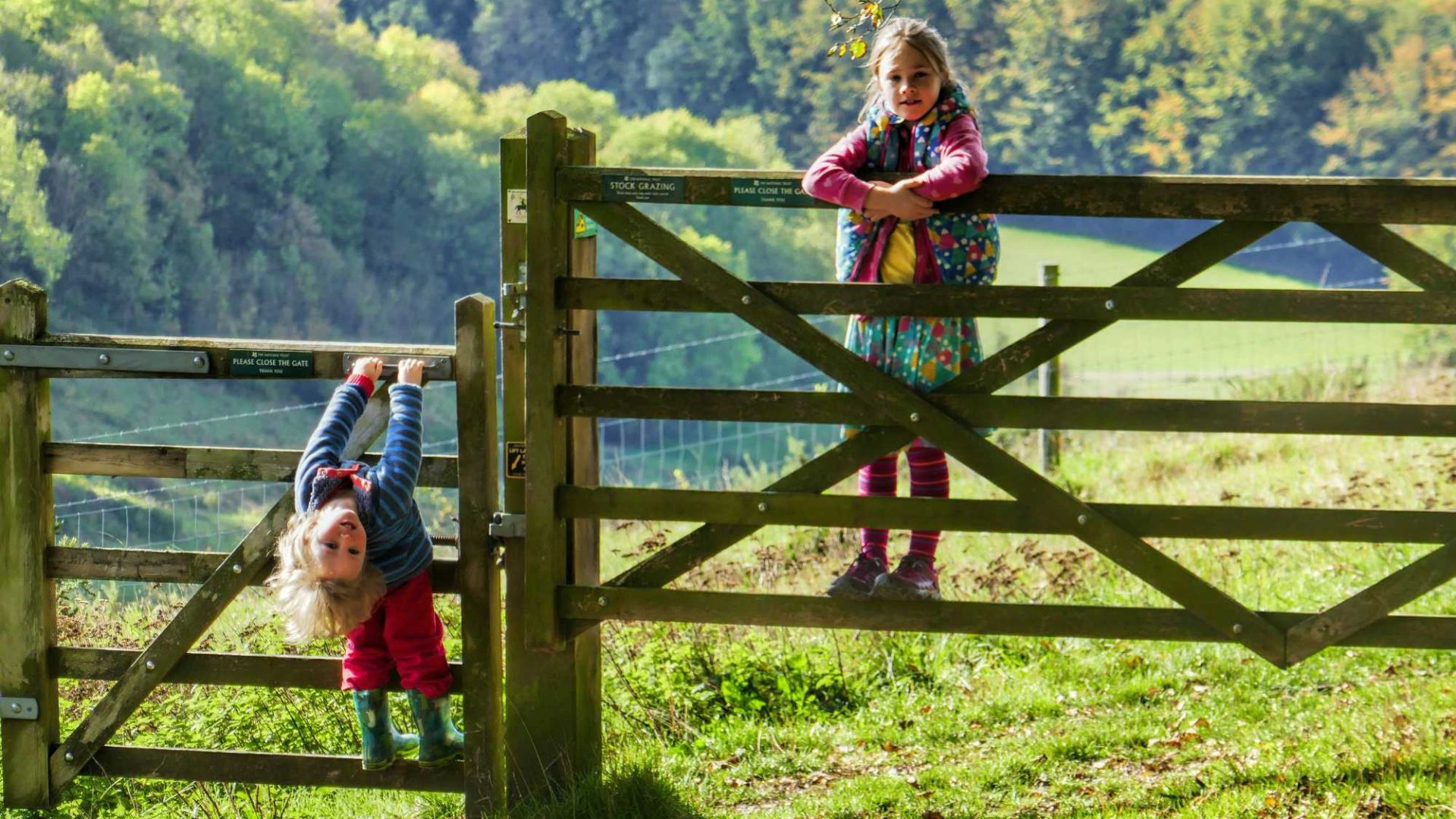 Two children enjoying a walk