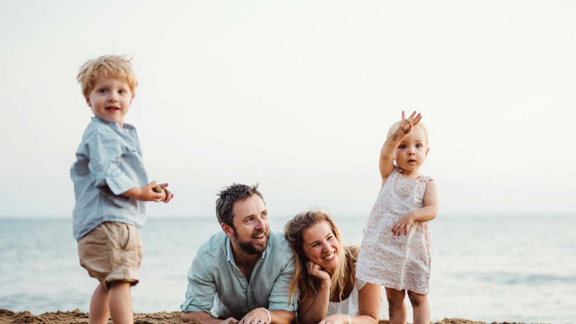 Family on the beach