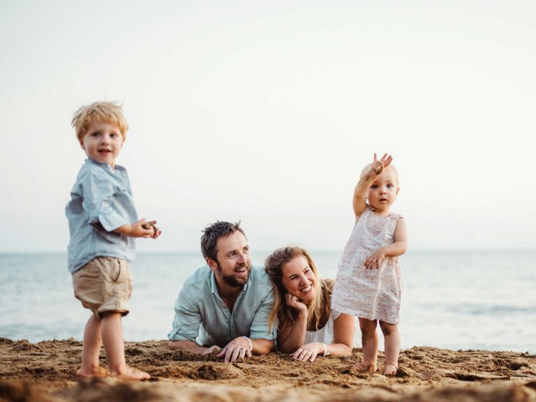 Family on the beach