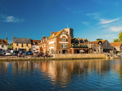 The Old Granary, a Hall and Woodhouse Pub by the River Frome in Wareham