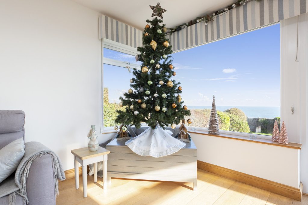 christmas tree at holiday home ready for a festive short break