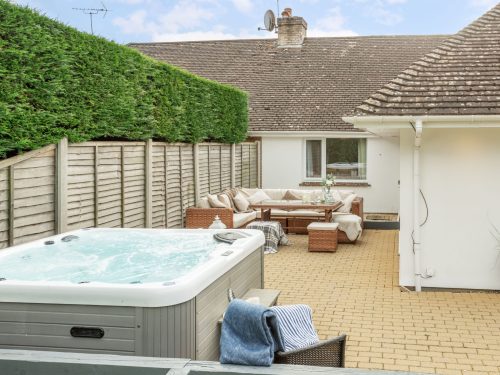 hot tub and garden furniture