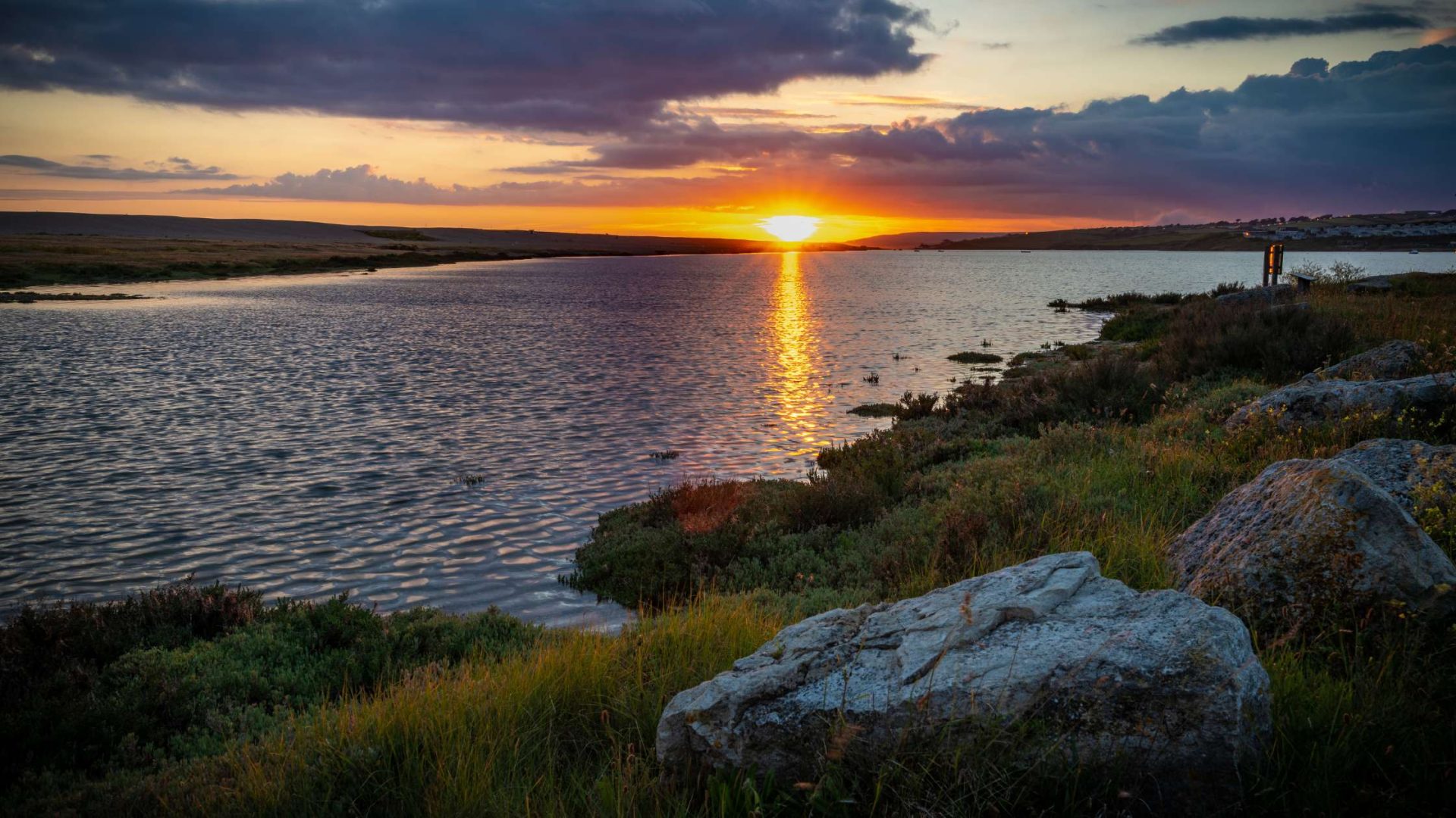 The Fleet Lagoon at Sunset in Weymouth