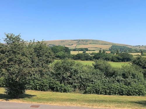 view from angel cottage to the purbeck hills